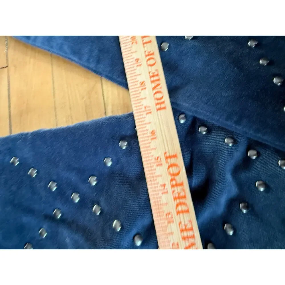West Elm studded dark blue velour pillow case set 17x17”‎